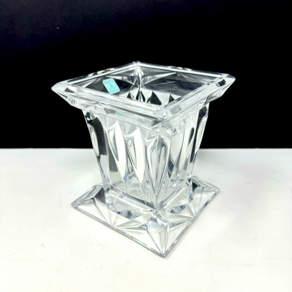 Beautiful Party Lite Quad Prism Pedestal Crystal Lead Candle Holder Vintage